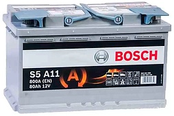 АКБ BOSCH S5 AGM 6ст-80 (о.п.) 800А 315*175*190 (A11) 580 901 080
