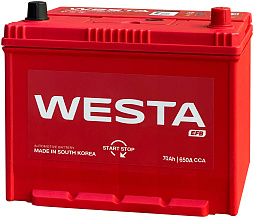 АКБ WESTA Asia 6ст-70 (о.п.) 650А 259*175*220 (80D26L SMF)