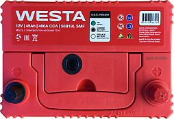 АКБ WESTA Asia 6ст-45 (о.п.) 400А 187*127*220 (50B19L SMF) тонк. кл.